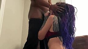 Broke Purple Dreadhead Takes Hard Dick Rough Pounding!