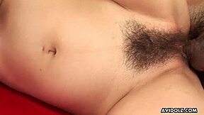 slim japanese slut gets her hairy pussy spooned hard in uncensored amateur action