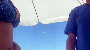 quase transamos na praia lotada with exhibitionists crossdressing flashing big cock