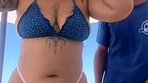 quase transamos na praia lotada with exhibitionists crossdressing flashing big cock