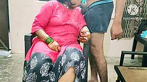 indian desi mom interacts with neighbour boys