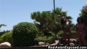 Mya luanna licks teanna kais pussy until she screams in asian lesbian scissoring massage