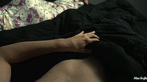 Amateur brunette teen with big ass and cute face rides big cock missionary. She gets fucked hard pov leading to creampie orgasm late night.