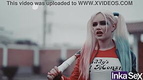 Superman uses harley quinn's bat in the anus during a heroic mission to save the world from disaster