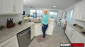 he bought step mom a special birthday gift with blonde milf blowjob and fucking in shaved pov taboo  