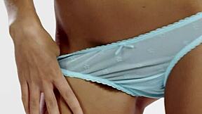 Flawless petite model strips in heels, fingers clit to multiple intense orgasms during casting interview