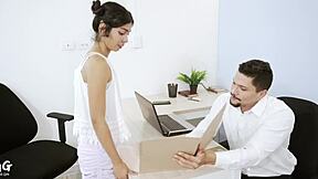 Petite Colombian Secretary Fails First Time At Office So Boss Pounds Tight Pussy With Monster Cock