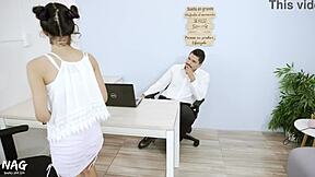 Petite Colombian Secretary Fails First Time At Office So Boss Pounds Tight Pussy With Monster Cock