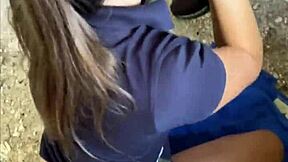 Public flashing and sex in tourist hotspot - pov teen 18+ sex with big ass babe bent over for doggystyle monster cock fucking outdoors!