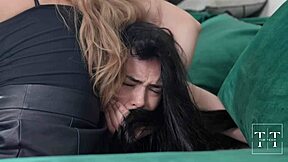 that naughty brunette bitch gets spanked and creampied by muscular daddy in rough domination 😤🍑