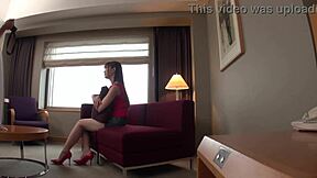 Tall Japanese Student with Big Natural Tits and Small Waist in Skirt for Sexy Photoshoot Audition