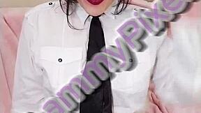 lammy pixel dresses sexy going to school dreaming about sex with cheerleader skirt and stockings for college fun