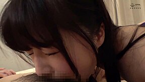 Japanese step sister and brother explore first time bedroom intimacy with curvy brunette beauty.