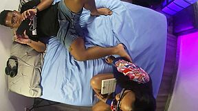 Stepmom desperately rides small cock in lingerie for creampie to get pregnant on roof