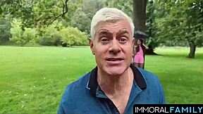 dan, bend over and take this double blowjob from chubby brunette in homemade group fuck