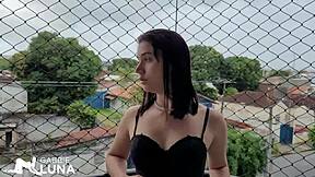 My young hot wife got her pretty pussy dripping wet with horny moans during deepthroat pov fuck and squirting creampie