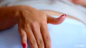 Asian Babe Fingers Shaved Wet Pussy To Cum With Panties On!