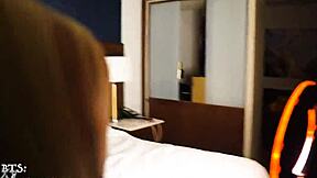 reunited hotel room rendezvous with blonde milf and big black cock in interracial blowjob and doggystyle fucking - want to join the bareback action?