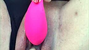 While boyfriend drives I decided to tease him and play with my toy 😏 - I cum allover his car seat