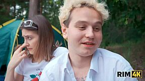 rim4k a shy couple tried rimming and hard anal sex for the first time outdoors during camping