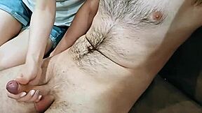 birthday gift for stepdad includes a blowjob and handjob in the bedroom