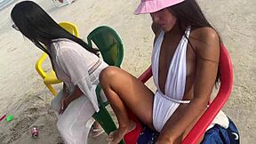 on a beach holiday during spring break, the group turns into a wild 4some with maya hyuga, bia andrade, and candy debby getting frisky