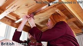 Ellie and Victoria milk a guy's cock at gloryhole 😏💦 Their uniforms get covered in cum during first time ffm!