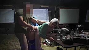 Hey cutie you're making me orgasm by sneaking into the military base like this!