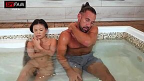 Lulu Chu seduces stepbrother then bends over for his big cock.