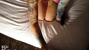 reunited hotel room rendezvous with blonde milf and big black cock in interracial blowjob and doggystyle fucking - want to join the bareback action?