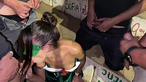 i'm in this wild gang bang de natal na praça do mirante with dogging action banging skinny european teens in public outdoor orgy flashing and fisting during christmas teasing