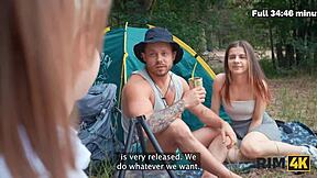 rim4k a shy couple tried rimming and hard anal sex for the first time outdoors during camping