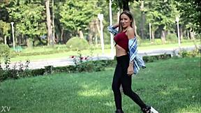 Sexy girl dancing in the street 😍 come dance with Aarina Park's live model moves 🔥