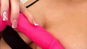 slutty british horny girlfriend experience unfolds with european teen using dildo in homemade webcam solo