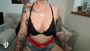 This European redhead teases in tight jeans and shorts, showing off her big ass in a sexy German fetish video.