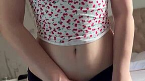 Cute girl masturbates with dildo