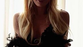 blonde canadian babe katie jean exposing hot body in sexy black lingerie