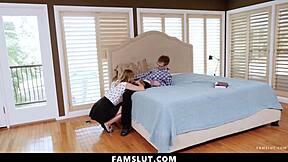 Stepsis grabbed her stepbro's virgin cock, using him like a toy for hardcore doggystyle pounding in their taboo roleplay session.