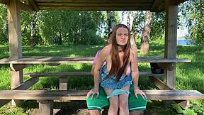 Hi Are You Walking Here Alone! She Lost Panties Fast In Forest Flashing!