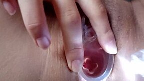 opening my asian pussy with dildo