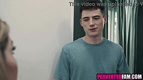 Step son handles underfucked step mom with blowjob and fucking.