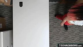 Horny Teen Thief Angel Del Rey Gets Naked For Pervert Officer