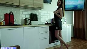 Suck and fuck in kitchen with Elena Ross