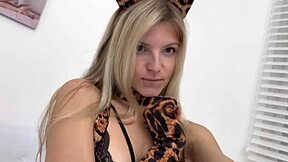 Is This Horny Blonde Teen 18+ Ready For Lesbian Action In Sexy Catwoman Cosplay?