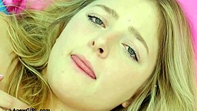 Young Radiant Blonde Reveals Her Sexy Body During Casting Interview On Sofa.