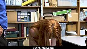 Shoplifter Teen 18+ Feels Desperate Begging The Guard Not To Involve Law Enforcements In Cute Domination