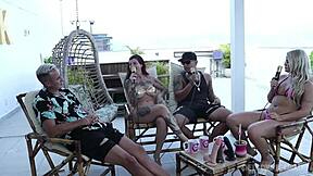 Compilados do casal Kobra no Bora Cast com Bruna Carlos e Matheus Caetano unfolded in part 1 with amateur group handjob and fetish play on Sheer Red