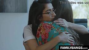 Cute Babe Teen Step Sisters In Glasses Suggest Erotic Lesbian Tribbing Crush