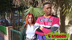 Young amateur redhead babe Natalyy Hot is ready and eager to try a black dude in rough doggystyle