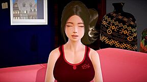 In the ongoing story of My New Family episode 367, a redhead teen engages in family game adventures with new relatives and challenges.